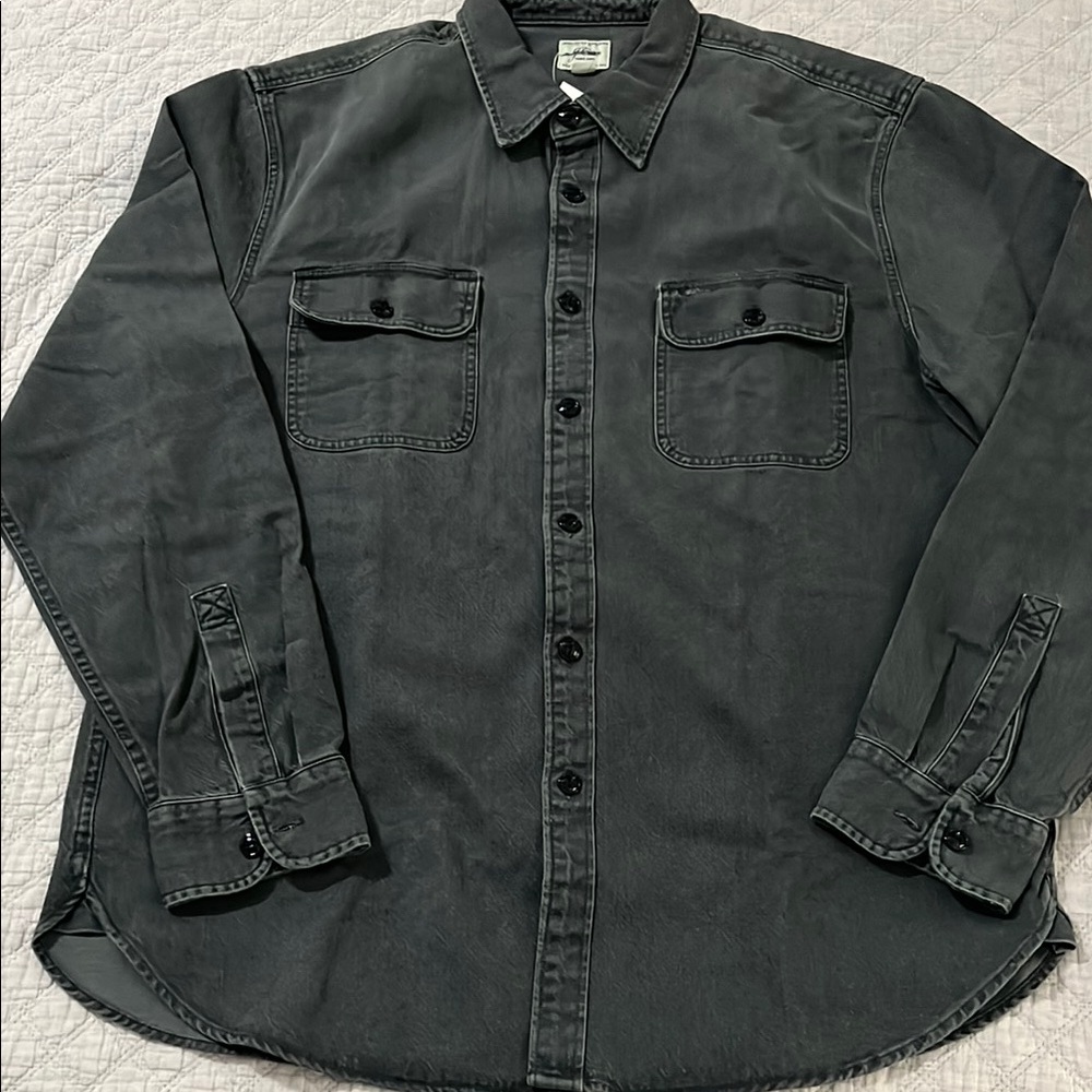 J. Crew Charcoal Button-Up Shirt Jacket